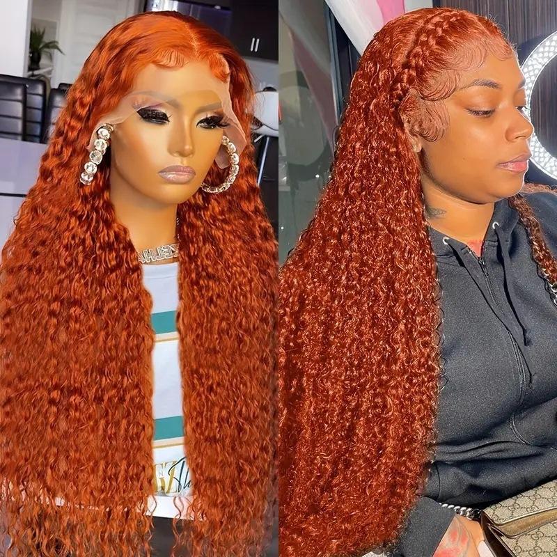 13x6 Deep Wave Lace Front Wig Human Hair Pre Plucked Brazilian Virgin Hair Glueless 30 Inch Long Curly Wig for Women Black