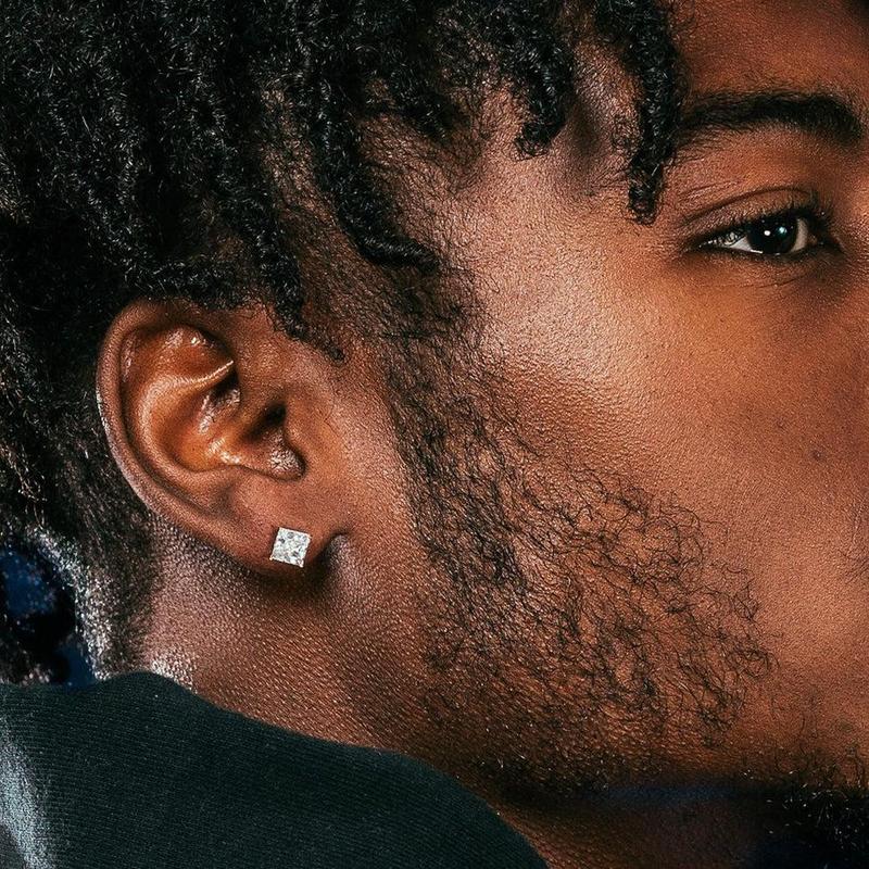 Delzzad 14K Gold-Plated Princess Cut Stud Earrings Lab-Created Moissanite Stud Earring S925 Sterling Silver Moissanite Jewelry Perfect Birthday Mother’s Day Christmas Gift for Men Women Wedding Set