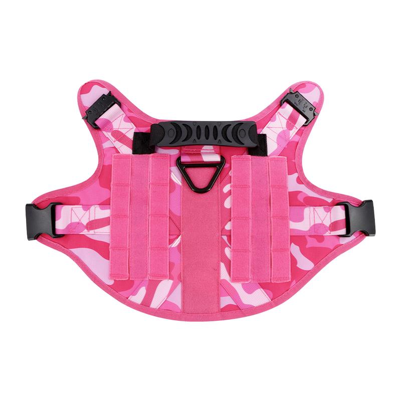 Pink Camo Tactical Dog Harness for Small Medium Large Dogs No Pull Adjustable K9 Working Training Easy Control Pet Vest Military Service Harnesses