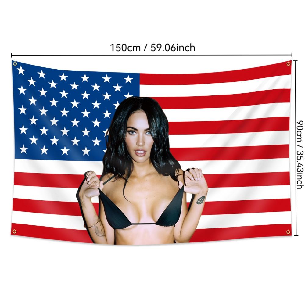 American Patchwork Flag Banner, 3x5 Feet Suitable for College Dorms, Men's Cave Wall Flag with 4 Brass Rings, Indoor Wall Decoration, Home Bedroom Decor, Home Decor Supplies