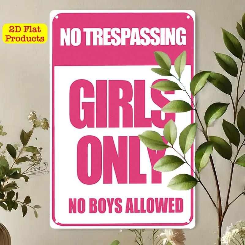 Girls' Exclusive Vintage Aluminum Art, Fun Warning Sign, Aluminum Decorative Poster, 8x12 Inches 2D Flat Aluminum Poster