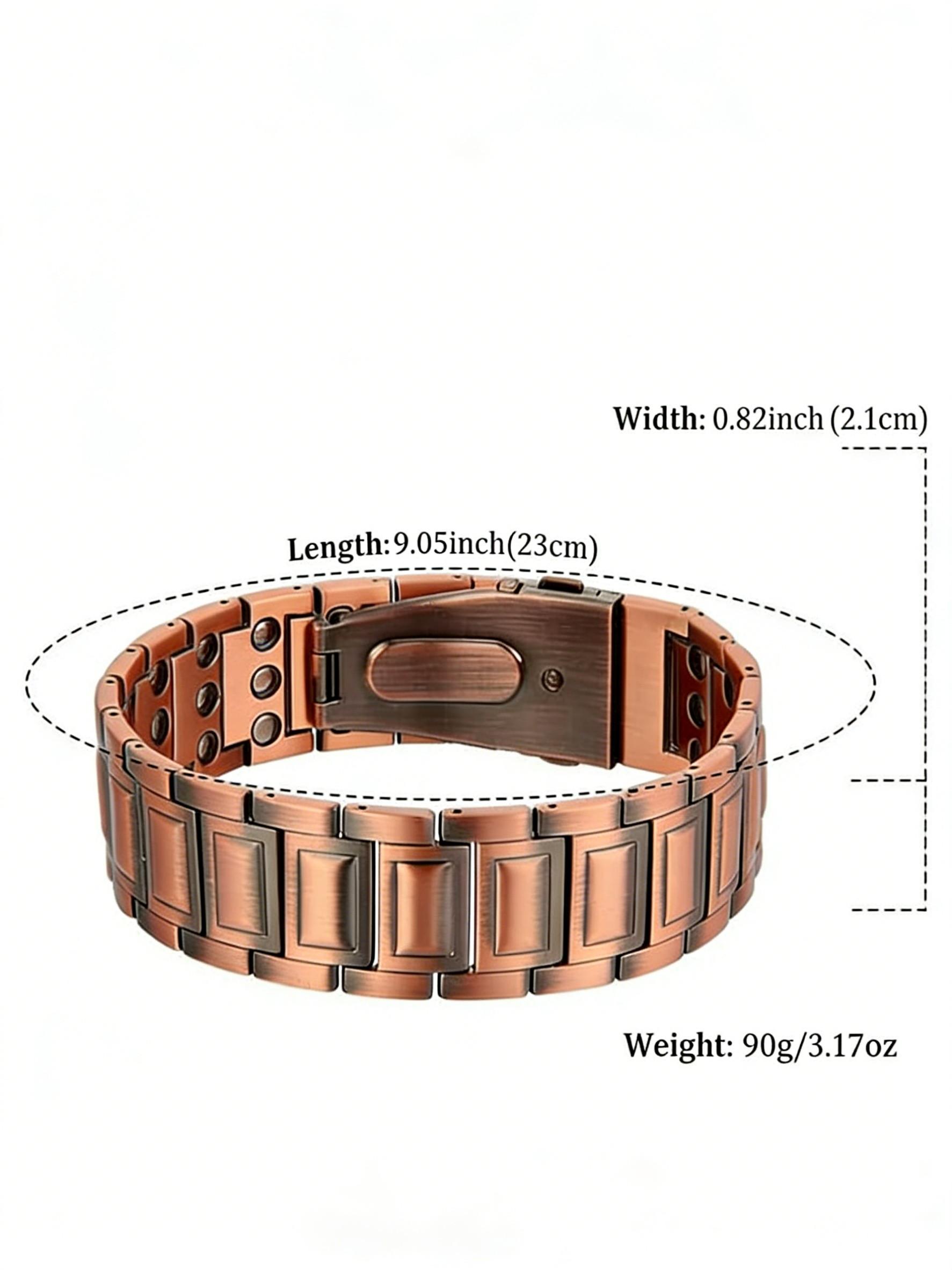 Men's Copper Magnetic Bracelet, Foldable Clasp Design with Adjustment Tool, Fashionable Comfortable Durable Wrist Accessory Gift