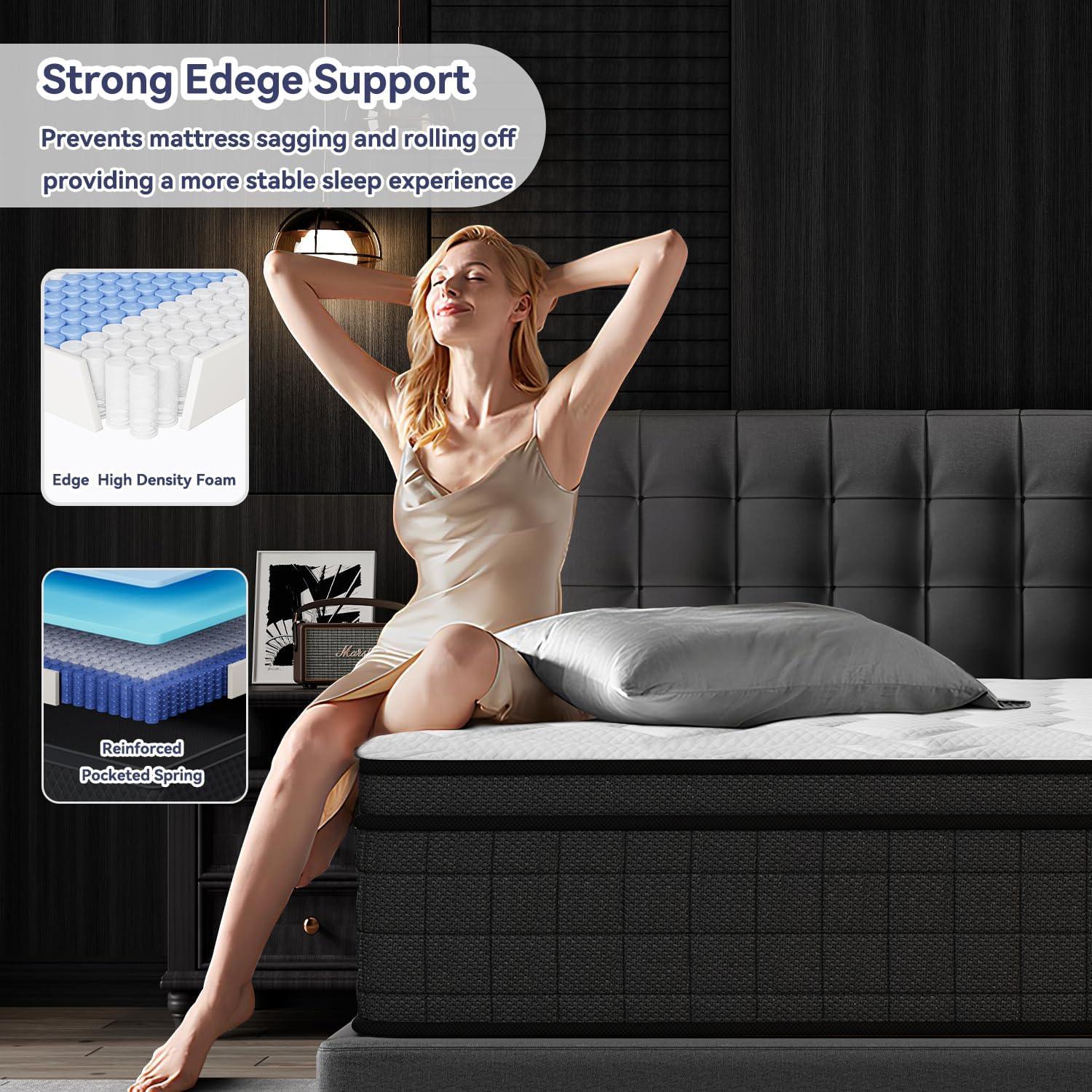 【EVLWZL】8/10/12/14 inch Twin, Full, Queen, King Boxed Memory Foam Mattress Medium Firm Soft & Comfortable sweet night hybrid bed modern Mattress Bedroom Comfy Aesthetic Design queen size mattress