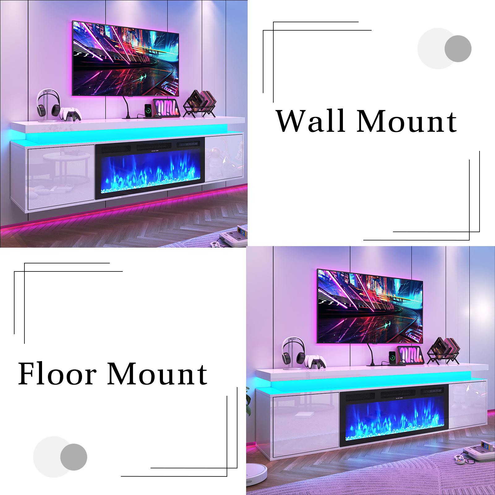 【2Packages Shipping】70in/80in TV Stand with Fireplace Up to 80" TVs/90" TVs, High Gloss LED Fireplace TV Stand Entertainment Center for 70/75+/80/90 inch TV, Modern Media TV Console Cabinet for Living Room,Black/white 【2Packages Shipping】70in/80in TV Stand with Fireplace Up to 80" TVs/90" TVs, High Gloss LED Fireplace TV Stand Entertainment Center for 70/75+/80/90 inch TV, Modern Media TV Console Cabinet for Living Room,Black/white