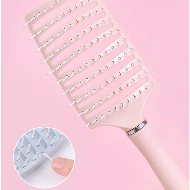 Large Cushion Hair Brush Backcombing Volumizing Styling Tool Vent Brush for Long Hair Curly Hair Massage Scalp Large Curved Comb Multipurpose Easy Voluminous Hairstyle Comfortable