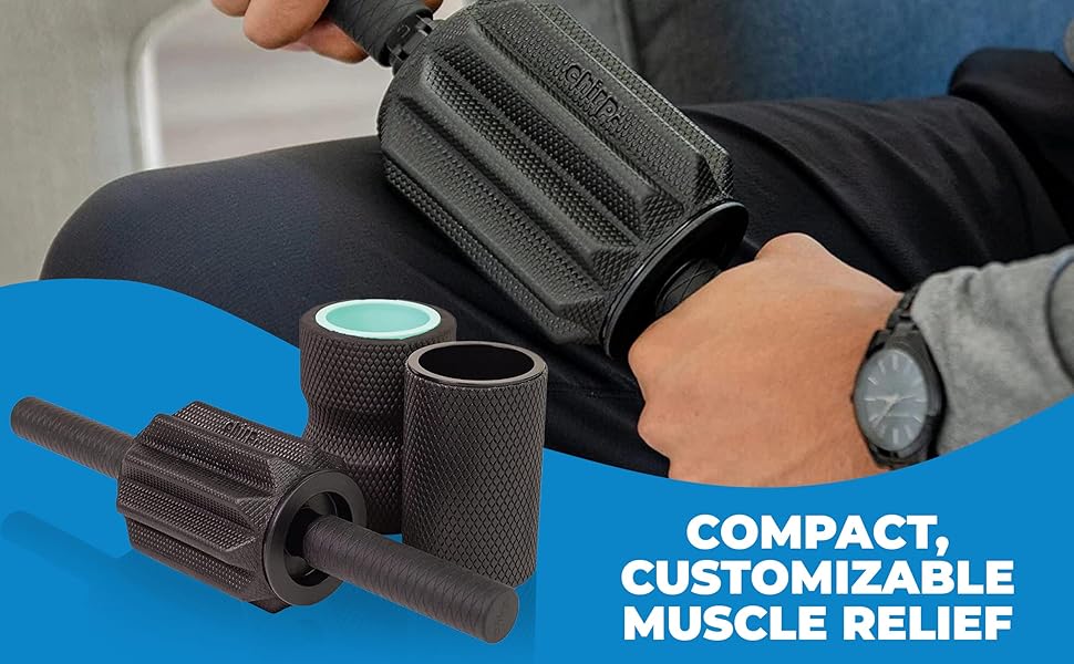 Chirp 3-in-1 Muscle Roller - Customizable Recovery Massager for Targeted Deep Tissue Massage, Pressure Point Relief for Back and Legs, Durable Foam Roller Supports up to 500 lbs, 4 x 4 x 24 inches