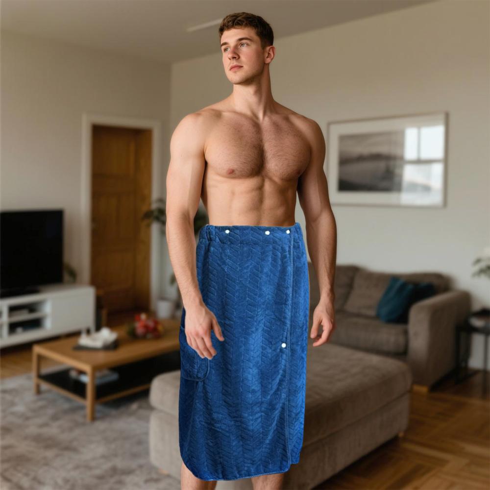 1pc Large size Men's Bath Skirt - Quick-Dry Spa Wrap, Soft Coral Fleece Showerrobe, Super Absorbent Towel, bathroom towel, Highly Absorbent Ideal Gift for Men, Gym Apparel, Beachwear, Christmas Halloween