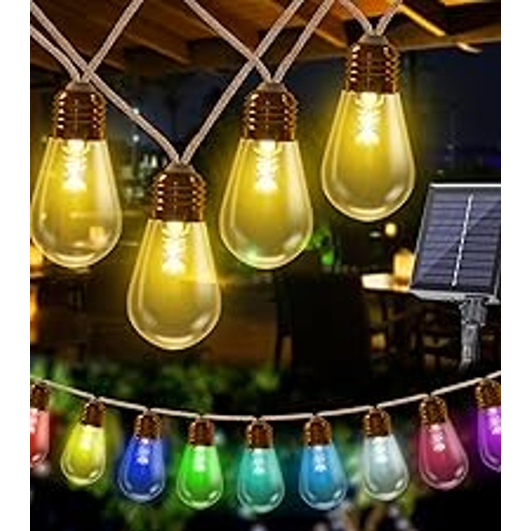 Solar Rope Lights, 66ft 200LED Solar String Lights, 8 Modes Waterproof Solar Outdoor Light, Flexible Clear Trampoline Light for Garden Backyard Patio Deck Porch Pool Tree Decor - Warm White
