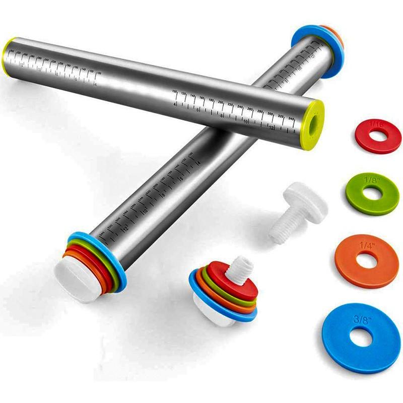 Adjustable Thickness Ring Rolling Pin for Baking Pizza Pie Kitchen Essential Tool, Zelkova Schneideriana Harvested in China