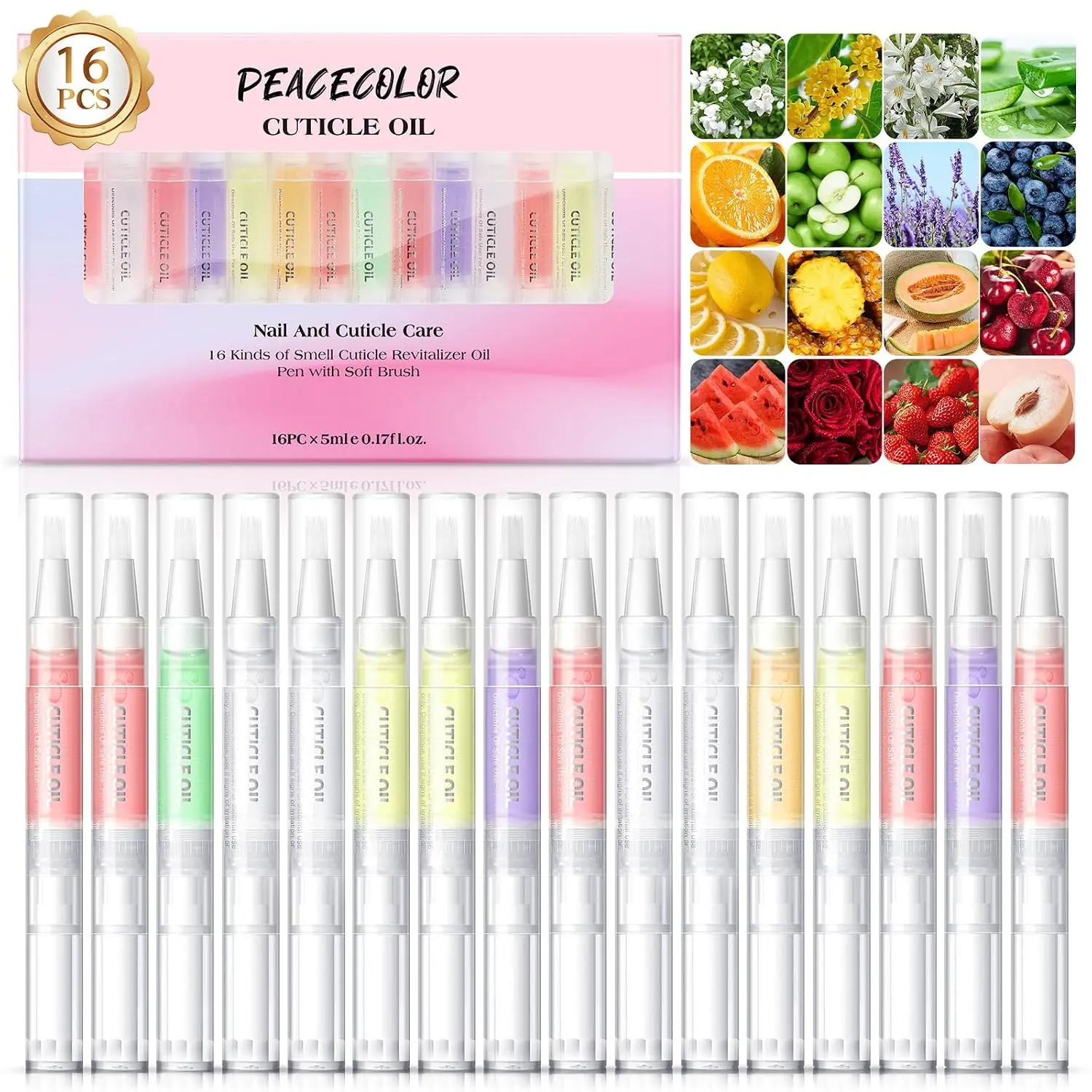 16Pcs Cuticle Oil Pen for Nails Portable Nail Moist Nail Strengthener Nails Care Kit for Treatment Care Nail Softener and Strengthener : Beauty & Personal Care