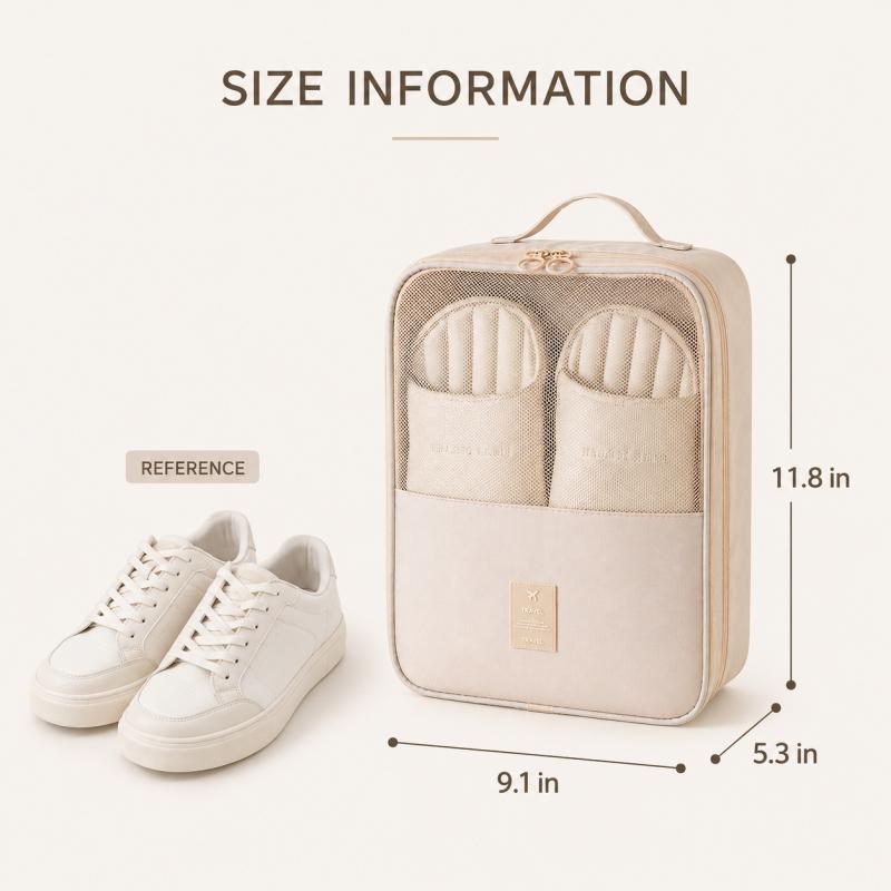 2-in-1 Dual-Use Polyester Shoe Storage Bag, Foldable Compact Home Organizer, Easy-to-Carry Travel Essentials Pouch, Portable Home Supplies Accessory