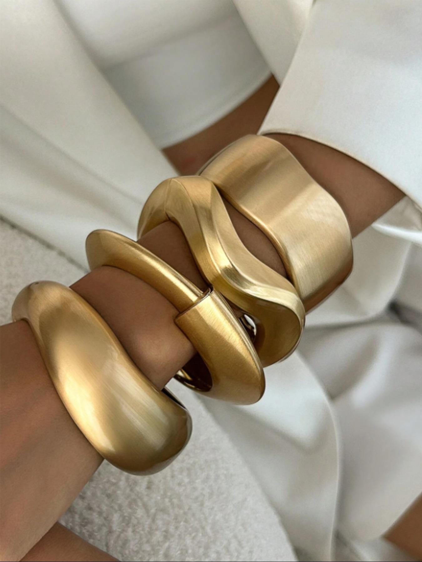 Women's Punk Style Irregular Design Cuff Bangle Bracelet, Fashion Jewelry for Party, Daily Clothing Decor, Trendy All-match & Exquisite Jewelry for Birthday Gift, Vintage Jewellery