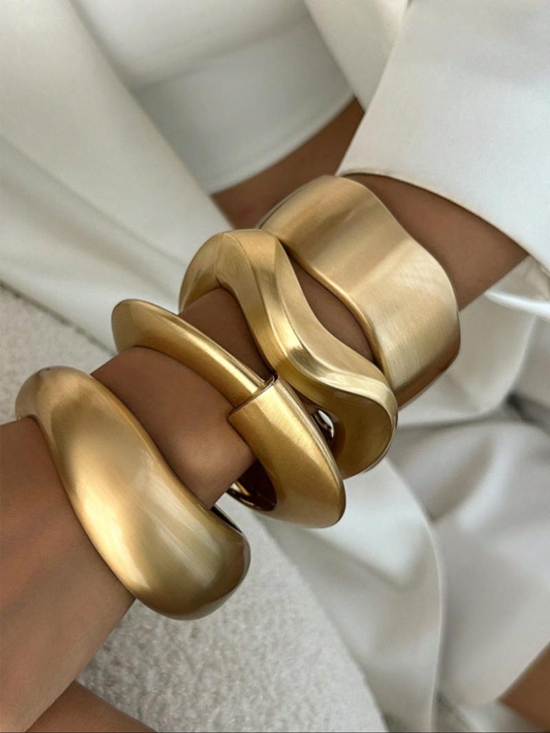 Women's Punk Style Irregular Design Cuff Bangle Bracelet, Fashion Jewelry for Party, Daily Clothing Decor, Trendy All-match & Exquisite Jewelry for Birthday Gift, Vintage Jewellery