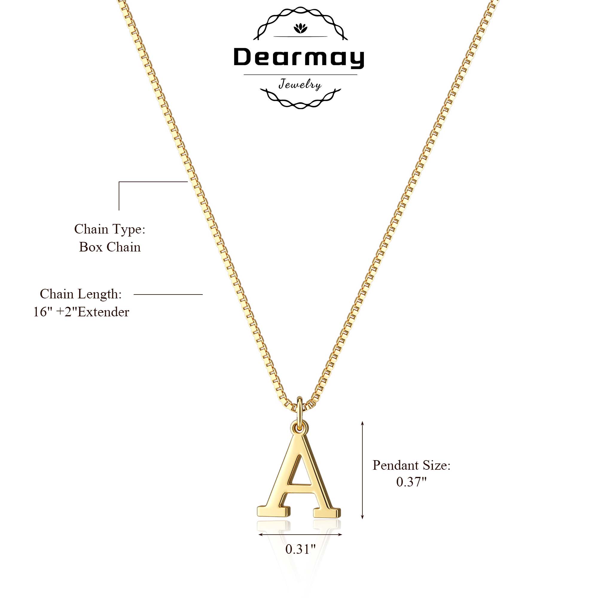 Dearmay initial Letter necklace For Women, Dainty Gold Letter Necklace Tiny A-Z Pendant Choker Necklace Trendy Cute Personalized MonogramName Necklace Gold Jewelry Necklace for Teen Girls&Mother Gift Valentine's Day Gift