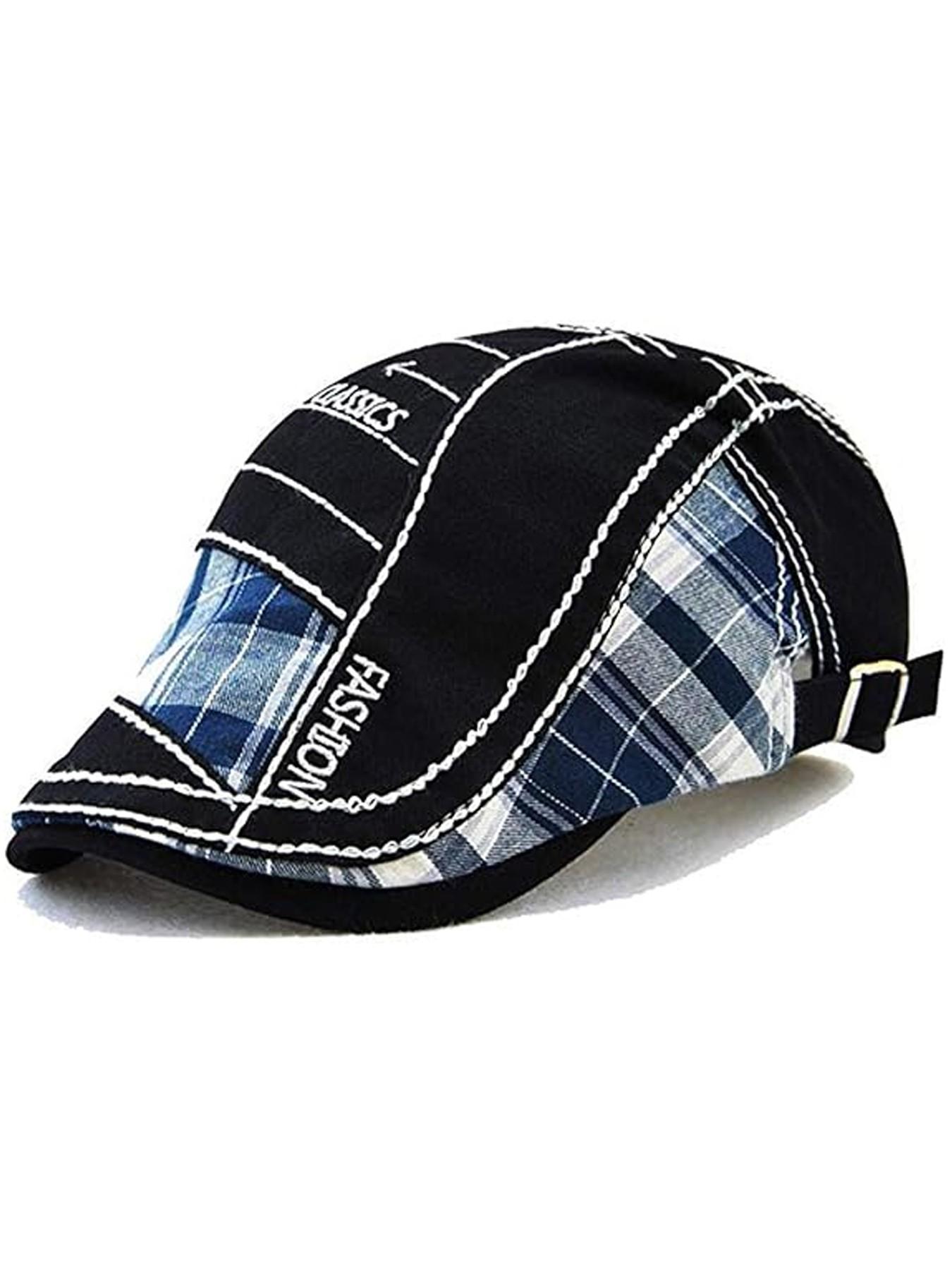 Newsboy Cap for Men Beret Hat Casual Buckle Adjustable Cabbie Gatsby Hats Driving Flat Caps