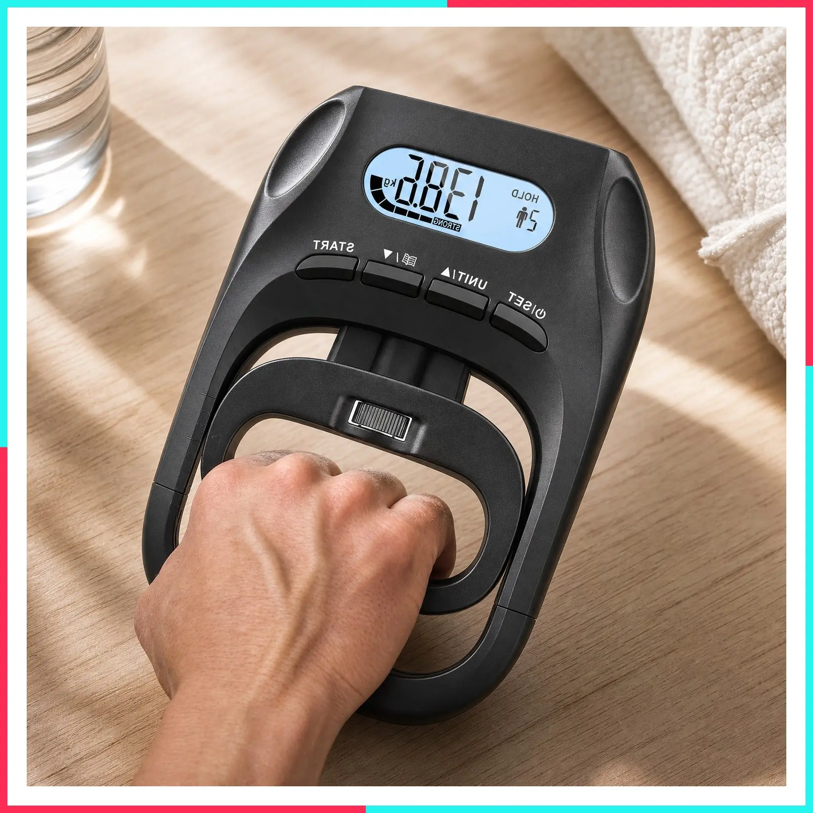 396lbs/180kg Digital Hand Grip Dynamometer with LCD Display, Adjustable Grip Strength Trainer for Sports, Home & School Use