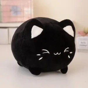 Stuffed Animals Black Cat Stuffed Cute Plushie Pink Peachy Kitten Plush Toys 20cm Cartoon Cat Soft Dolls For Girl Friends