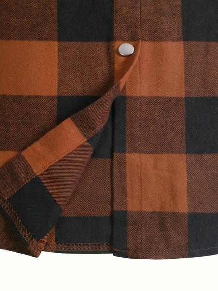 Women's Plaid Shirt Jacket, Long Sleeve Button Front Blouse, Casual Fashion for All Seasons, Ladies' Stylish Outerwear