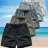 Men's Zipper Pocket Shorts, Regular Fit Casual Drawstring Waist Shorts for Daily Outdoor Wear, Men Bottoms for All Seasons Adjustable Shorts