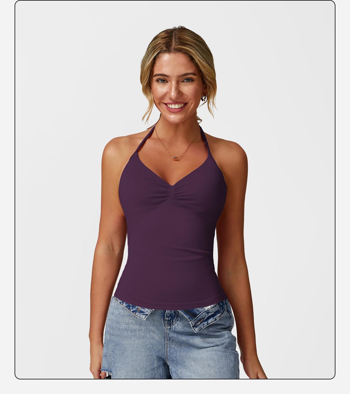 MFVIM Women's Fit Camisole with Built-in Bra Spaghetti Straps Basic Nylon Western Outfits Casual Sleeveless Cropped Tank Corset Spandex SpringStatements