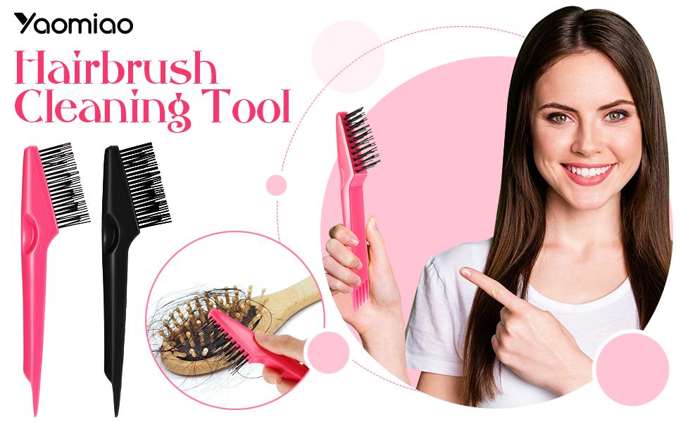 Pink double-headed comb cleaner |   The double-headed cleaner removes accumulated hair debris, provides salon-level cleaning for home use, features an easy-to-grip handle, and quickly cleans combs: Beauty and personal care