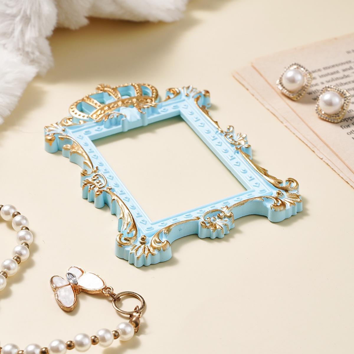 European Crown 3D Pattern Frame Decorative Item, Resin DIY Decoration, Multi-Color Options, Bathroom Accessory, Photo Prop, DIY Ornament