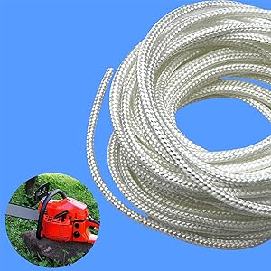 5.0mm x 10m High-Tensile Fiber Recoil-Type Starter Pull Rope - Universal Compatibility Long-Lasting Engine Replacement Part for Craftsman Chainsaws, Generators, Pressure Washers, Small Gas-Powered Engines