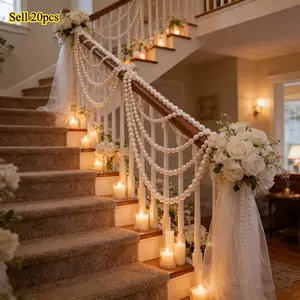 20PCS Elegant White Pearl Garland Strand - Perfect for DIY Wedding & Room Decor