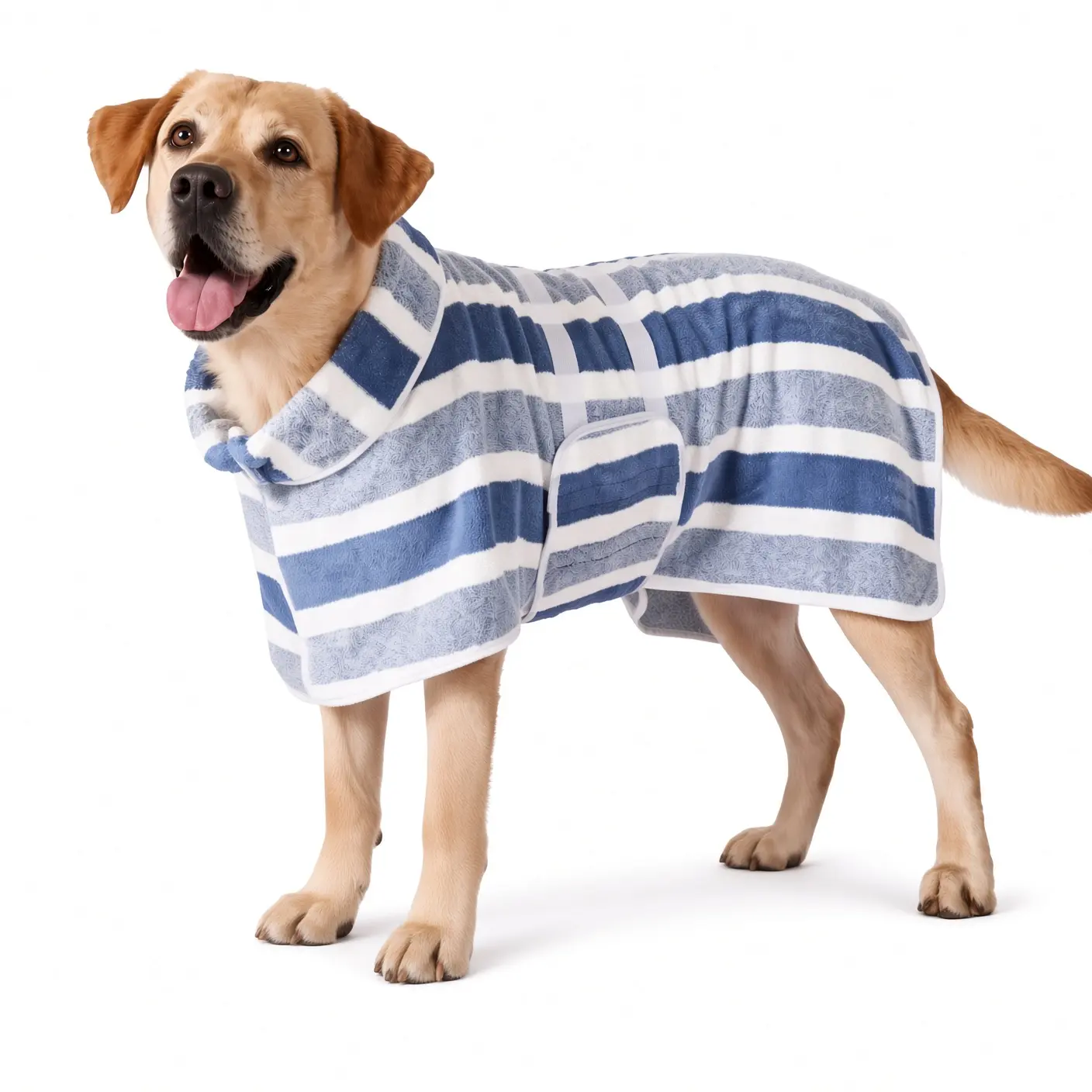 2026 Viral #SummerWins Striped Quick Dry Dog Bathrobe, Ultra Soft Super Absorbent Pet Drying Robe with Adjustable Waistband, Skin-Friendly Lightweight Puppy Spa Coat, No More Wet Floors, Grooming Accessory for Post-Bath Daily Morning Lounging Small Medium
