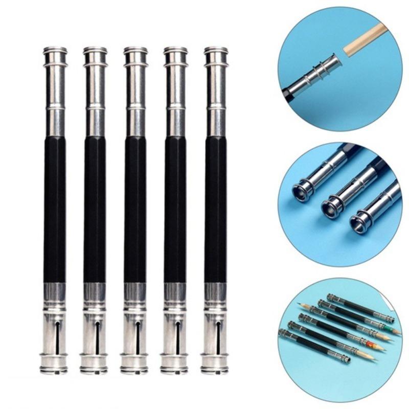 Adjustable Metal Pencil Extender Rod, Suitable for Artists, School, Office, Sketching, Art Creation, Writing, Dual Head Adjustable