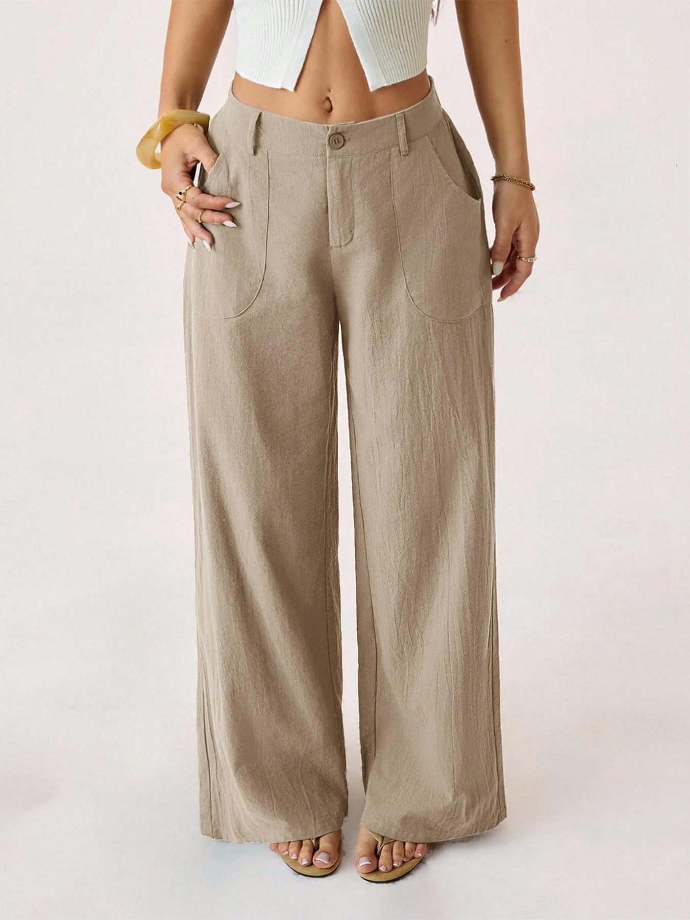 Women's Classical Linen Palazzo Pants Summer Flowy Wide Straight Leg Beach Trousers With Pocket Casual Solid Color Soft Elastic High Waist Lounge Pants Travel Vacation Bottoms Date Brunch Home Work Streetwear Outfit Women's Classical Linen Palazzo Pants Summer Flowy Wide Straight Leg Beach Trousers With Pocket Casual Solid Color Soft Elastic High Waist Lounge Pants Travel Vacation Bottoms Date Brunch Home Work Streetwear Outfit
