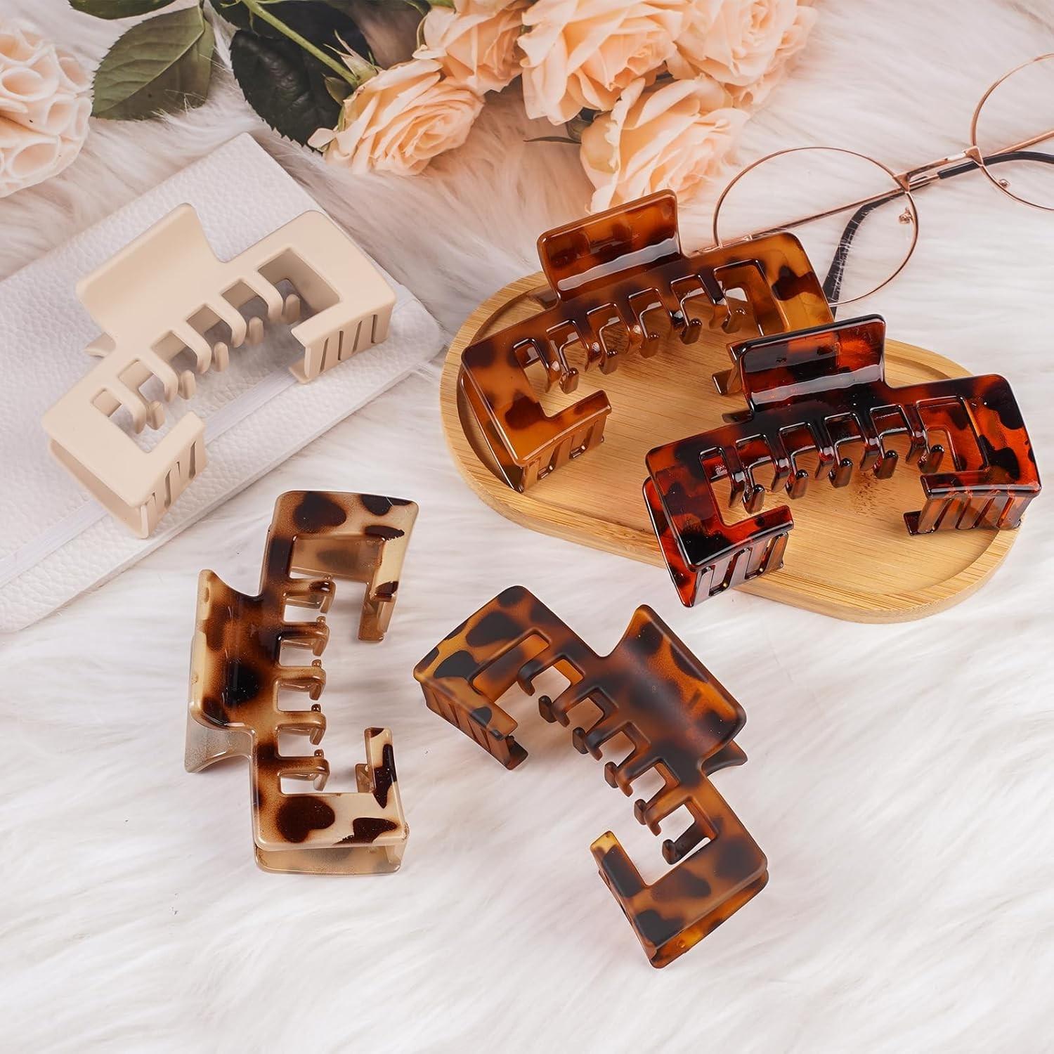 2 PCS Claw Clips for Baseball Caps, Strong, Non-Slip Square Design, Hair Accessory Gifts, Mixed Color for Thick and Fine Hair, Hair Clip for Hat for Women Girls