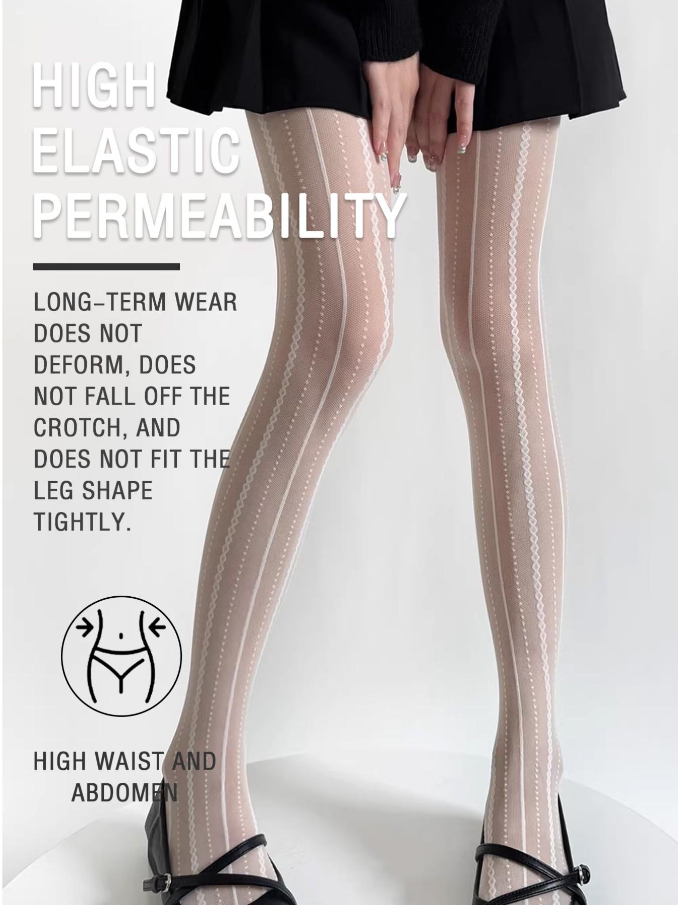 Light Mature Style Must-Have! High Elasticity Vertical Stripe Stockings, Comfortable and Non-Restrictive, Perfect for All Seasons