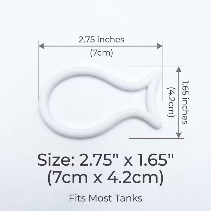 Two 3D Printed Fish-Shaped Aquarium Feeding Rings, Prevents Food Spreading, Reusable, User-Friendly, Ideal for Various Fish Tanks