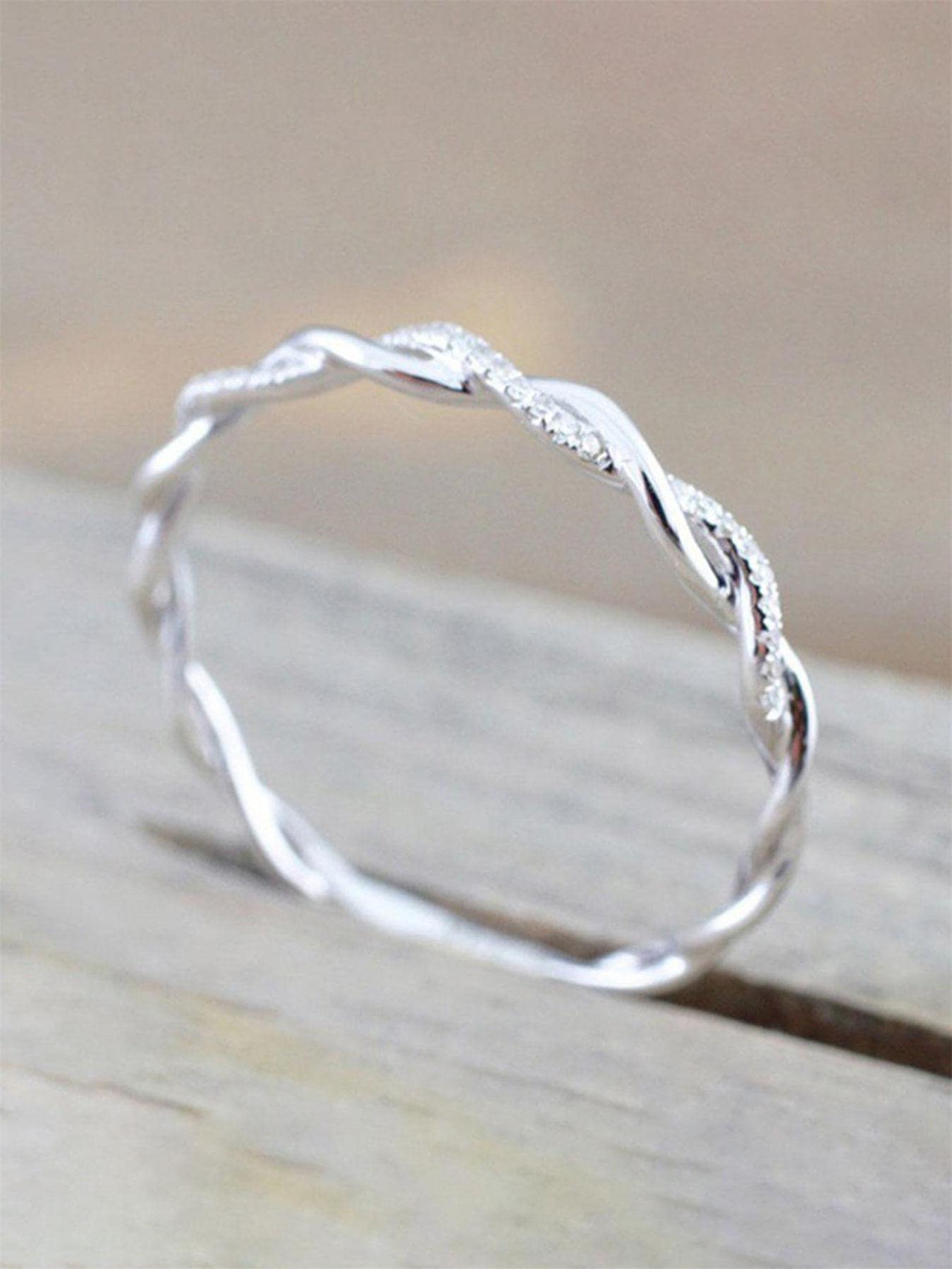 Elegant Women's Zircon Ring, Synthetic Zircon Rings, Artificial Sparkling Zircon Inlay, Casual Copper Jewelry Gift for Wedding Party, All Season Fashion Accessory, Simple Design for Her