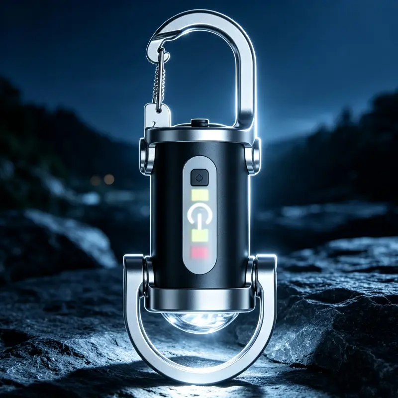 Compact Rechargeable COB Keychain Flashlight, 6 Lighting Modes Waterproof EDC Pocket Torch, Portable Emergency Work Light for Camping & Everyday Carry