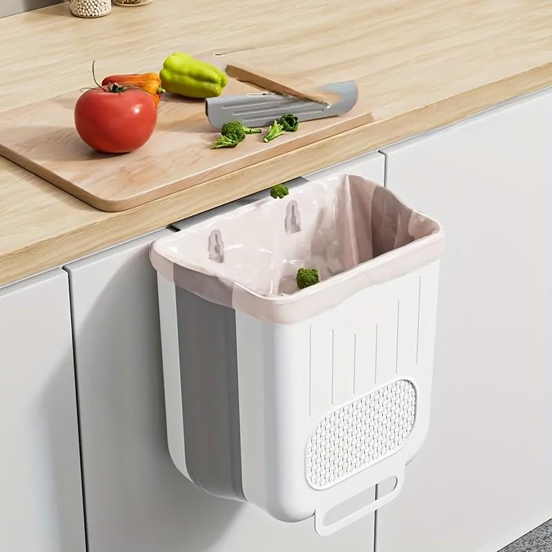 Wall-Mounted Foldable Kitchen Trash Can, Space-Saving Waste Bin, Easy-Clean Garbage Disposal, Perfect for Small Kitchens