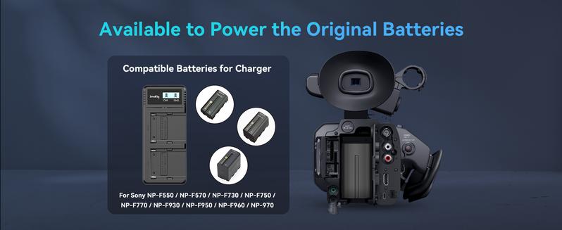 SmallRig NP-F970 Replacement Batteries (2 Pack) & Fast Charger USB Dual Charger 3823