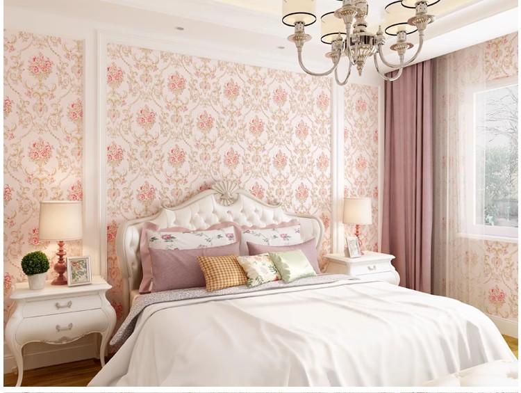 Self-Adhesive Non-Woven Fabric Wall Paper Roll, 3D Floral Design for Living Room Bedroom Background Decor, Home Decoration Sticker