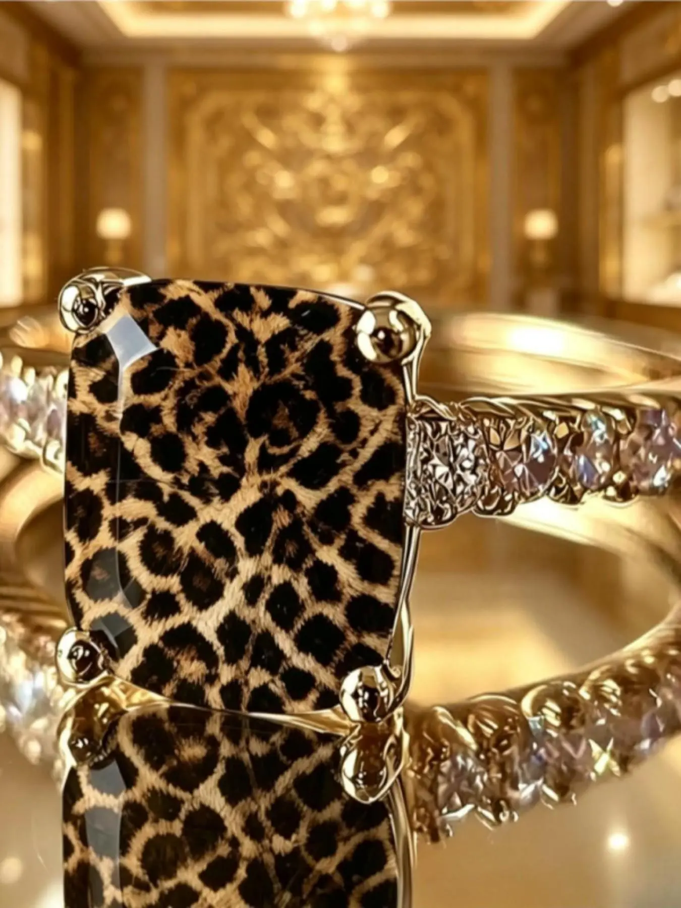 Maillard Retro Original Leopard Ring, American Vintage Wilderness Texture, Festival Daily Stackable and Versatile Gift Accessory, Fashion Stackable Rings, Ring Jewelry