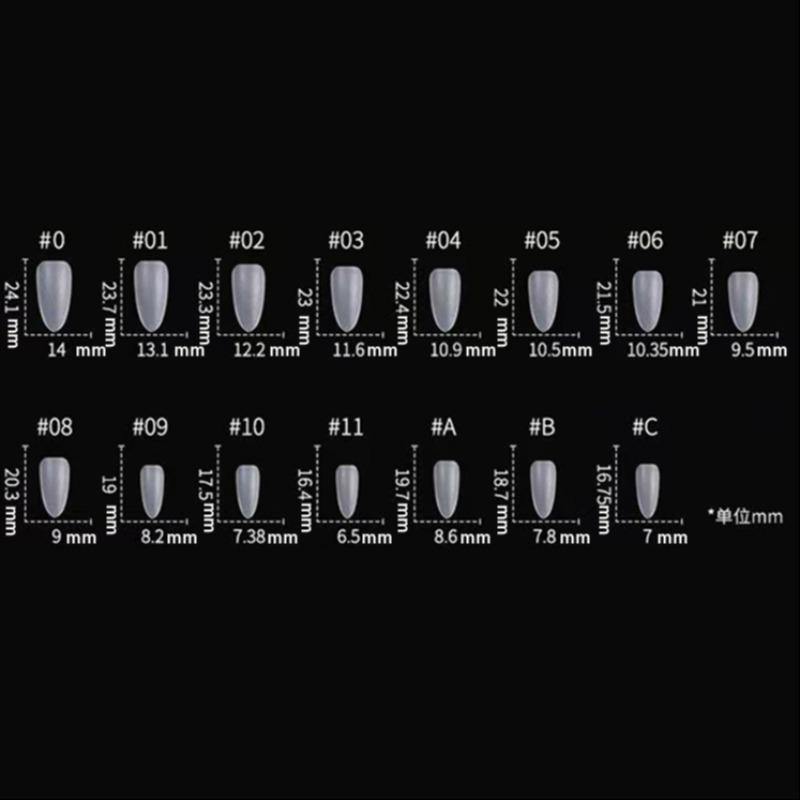 Stiletto Nail Art Set, Glossy Finish, Almond Shape, Medium Length, Clear Base Color, Easy Application, Perfect for Office & Parties