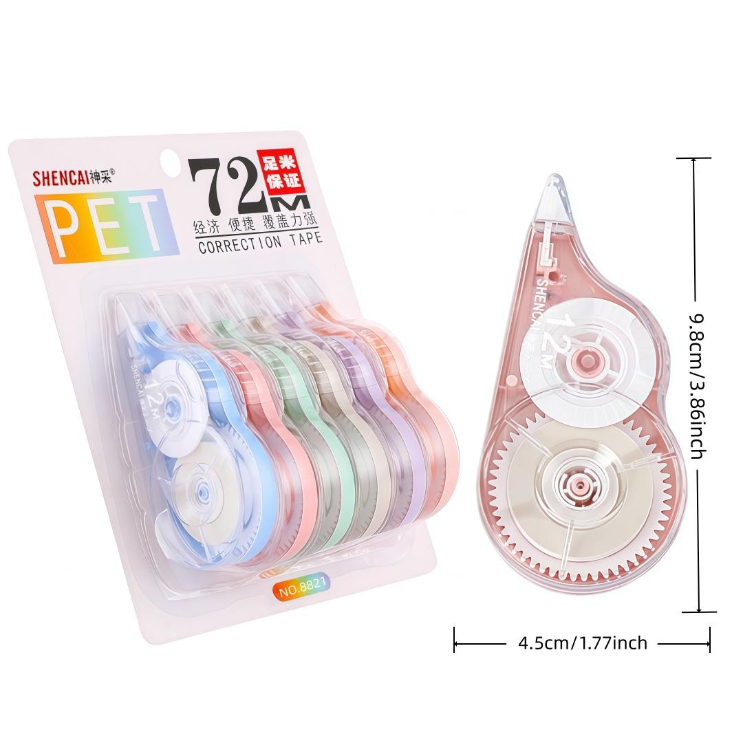 6pcs Macaron Color Correction Tape, Anti-Drop Silent Design, Portable Unique Style, No Residue No Trace, School Writing Quick Proofing