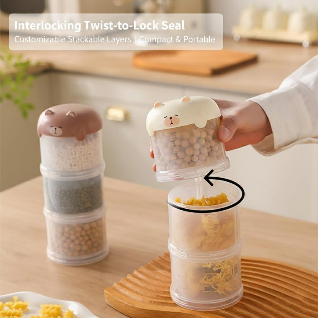 Cat Food Divided Box, Sealed Moisture-Proof Pet Food Container, Portable Multi-Layer Storage for Cats and Dogs, Ideal for Travel and Outdoor Use