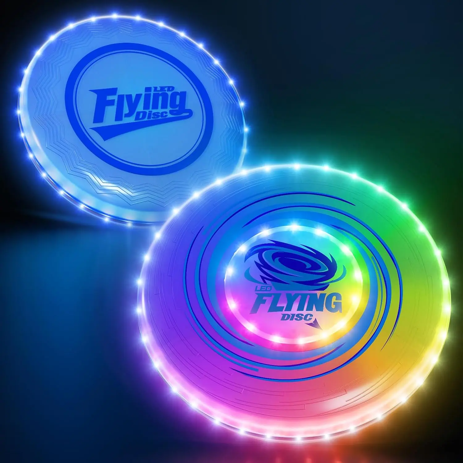 2 Pack Light up Flying Discs for Kids Adults