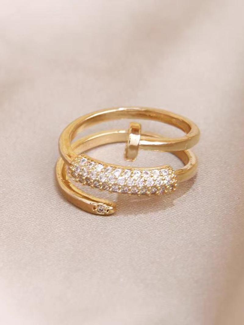 Elegant Zirconia Ring, Three-Ring Design, Solitaire Stackable Rings, Open-Style Jewelry, Daily Wear & Party Accessory, Stylish Women's Fashion Statement Piece