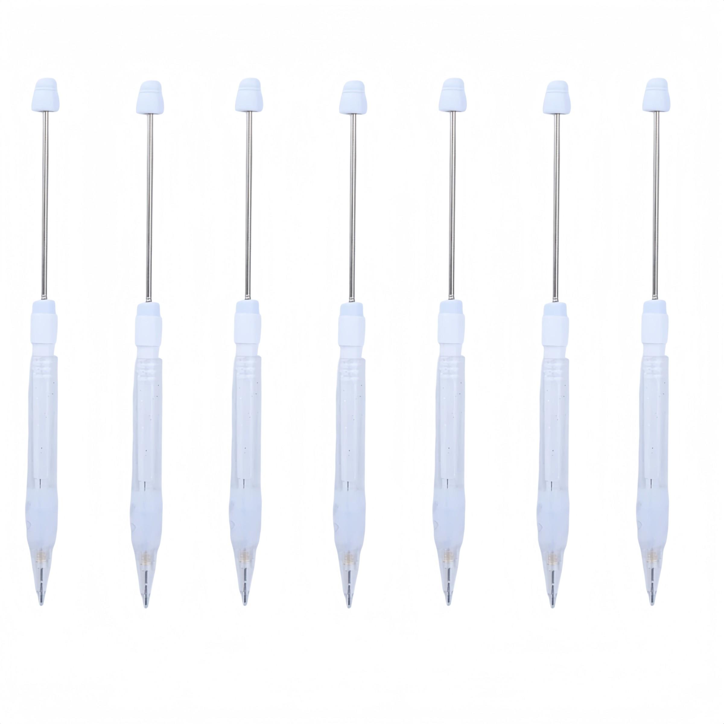 8pcs Rainbow DIY Beaded Pencils, Automatic Core Replacement No Sharpening, Drawing Writing Tool, Perfect Gift for Holidays Parties