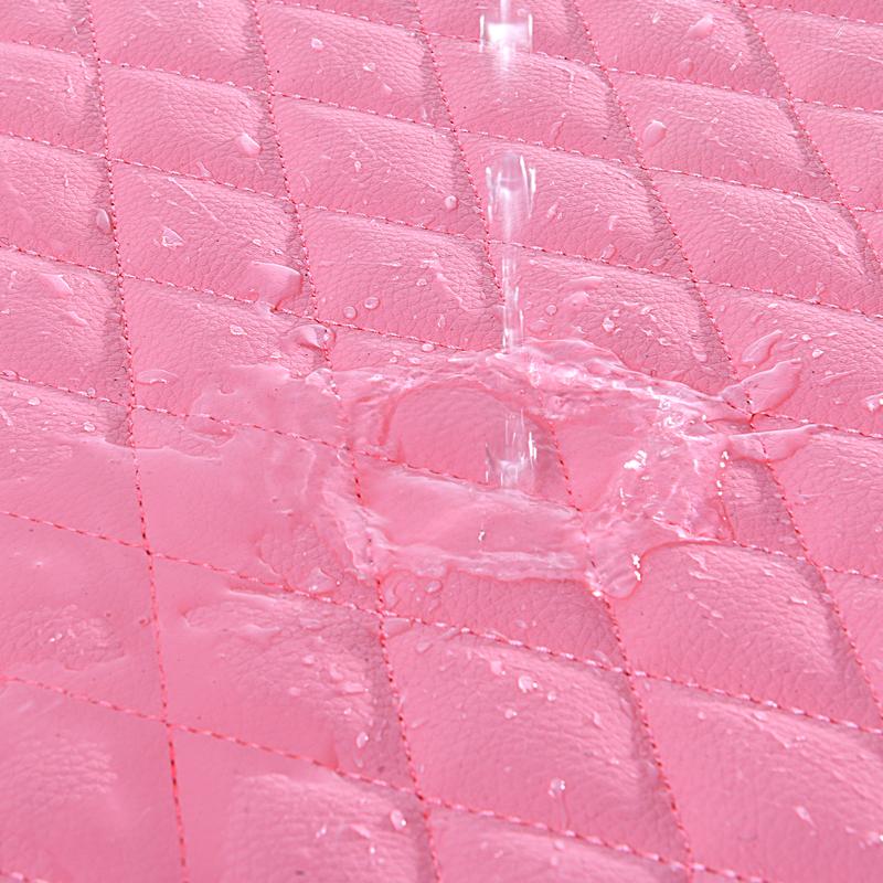 CAR PASS 5pcs Pink Bling Leather Car Mats Shining Diamond Rhinestones Sparkly Anti-Slip Waterproof Universal Fit Automotive SUV,Sedan,Van,Girl Women