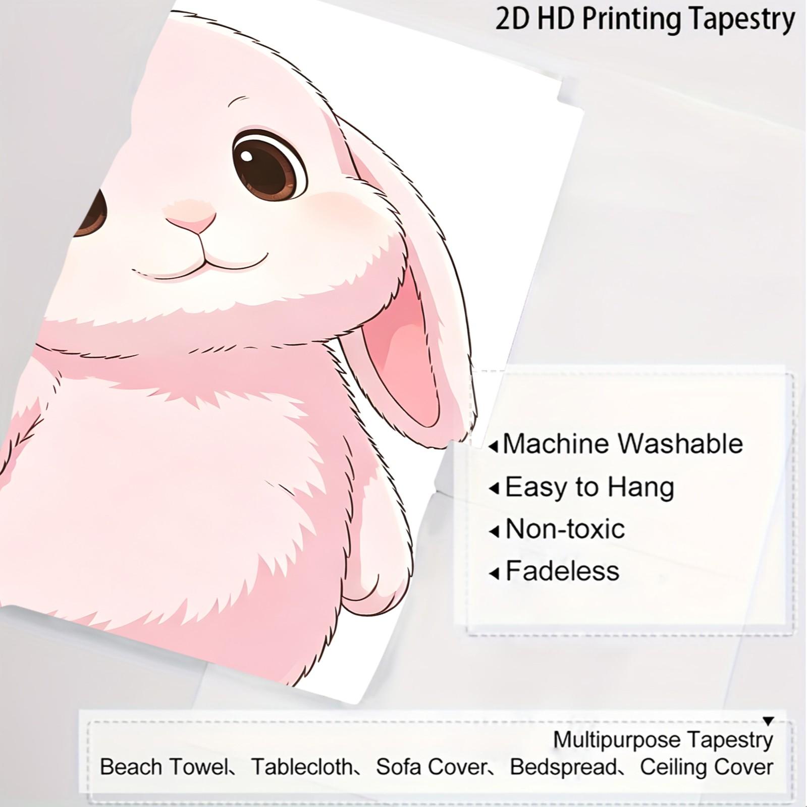 Giant Lop-Eared Bunny Wall Tapestry, Aesthetic Backdrop for Bedroom, School & Kindergarten Party, Photo Prop, Living Room Decor, Gift