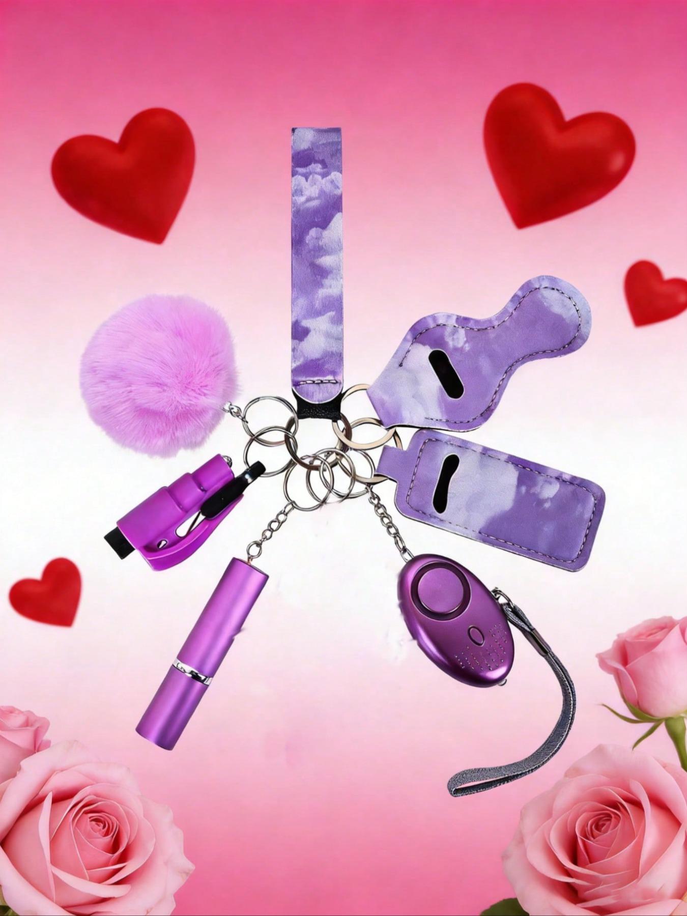 Women's Multifunctional Self-Defense Keychain, 7 Practical Features, Includes Window Breaker, Perfume Bottle Holder, Alarm, Best Protection Gift