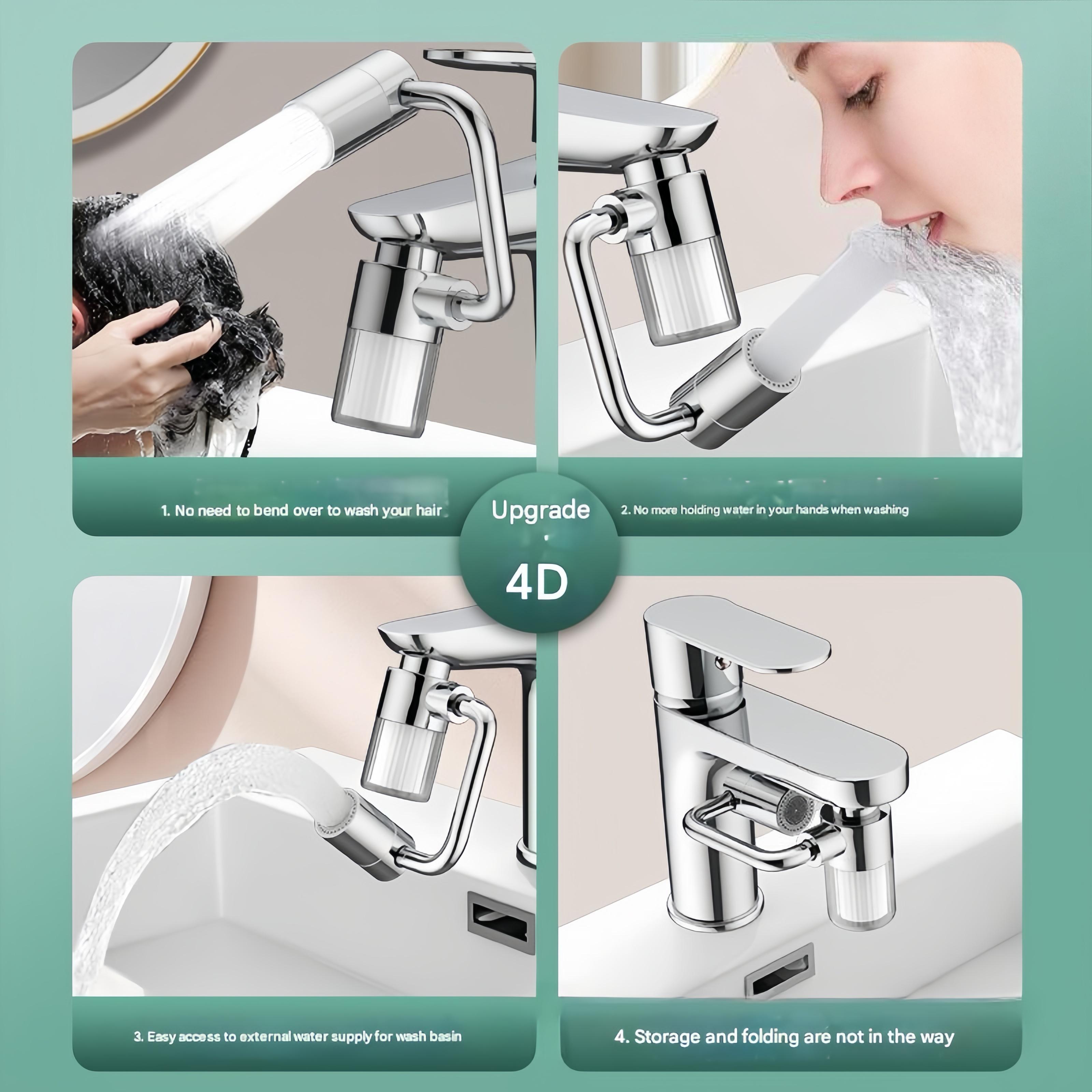 1080° Rotating Faucet Filter Extender Double Sprayer Mode Multi-Function Universal Faucet Extender Ideal for Toddlers, Kitchens, and Bathrooms